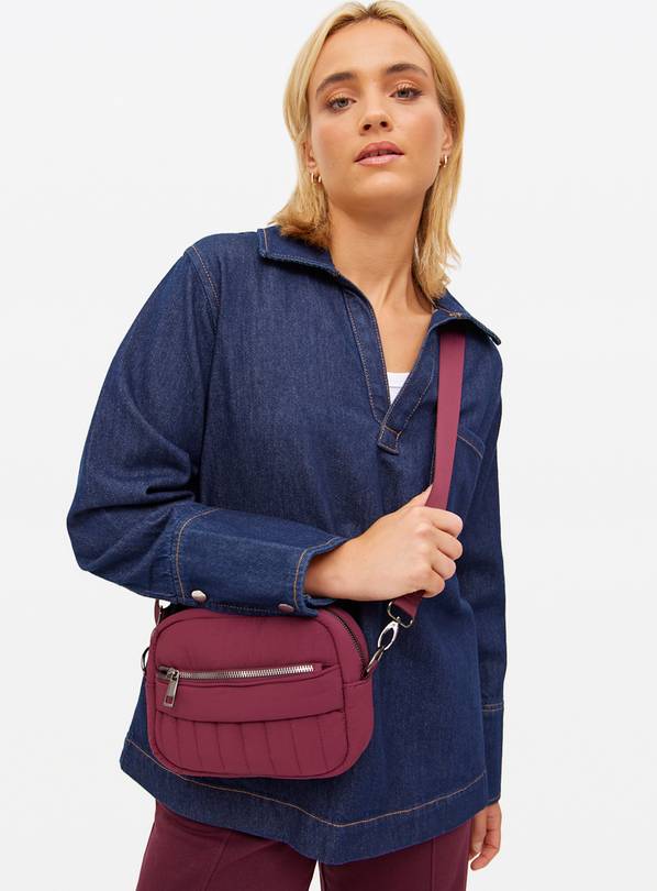 Burgundy Quilted Camera Bag One Size